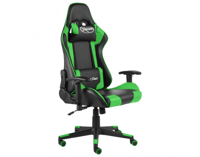Sonata Въртящ геймърски стол, зелен, PVC
