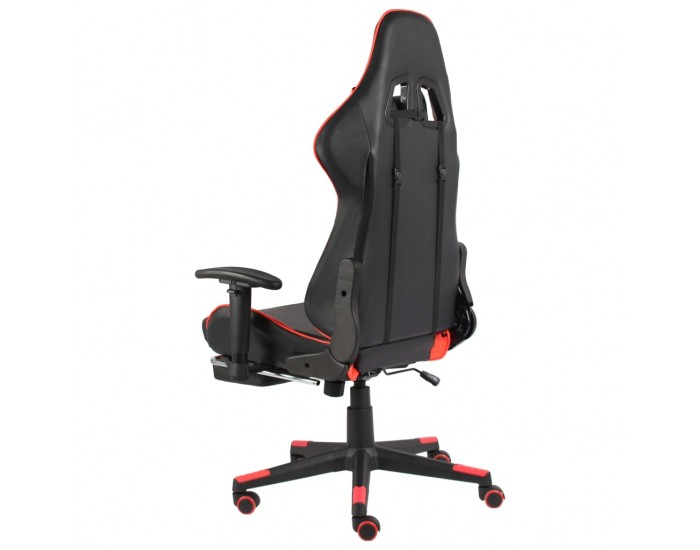 Sonata Въртящ геймърски стол с подложка за крака, червен, PVC