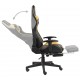 Sonata Въртящ геймърски стол с подложка за крака, златист, PVC