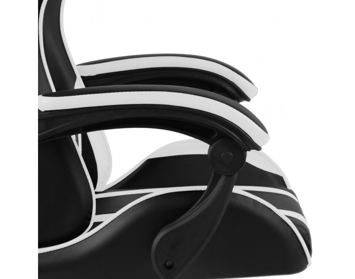 Sonata Геймърски стол, черно и бяло, изкуствена кожа