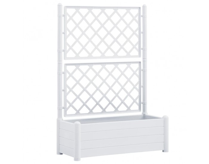 Sonata Градински сандък с пергола, 100x43x142 см, РР, бял
