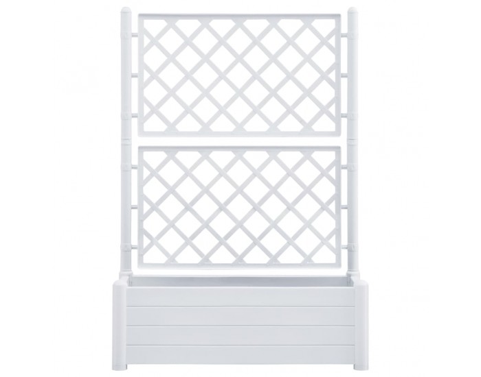 Sonata Градински сандък с пергола, 100x43x142 см, РР, бял