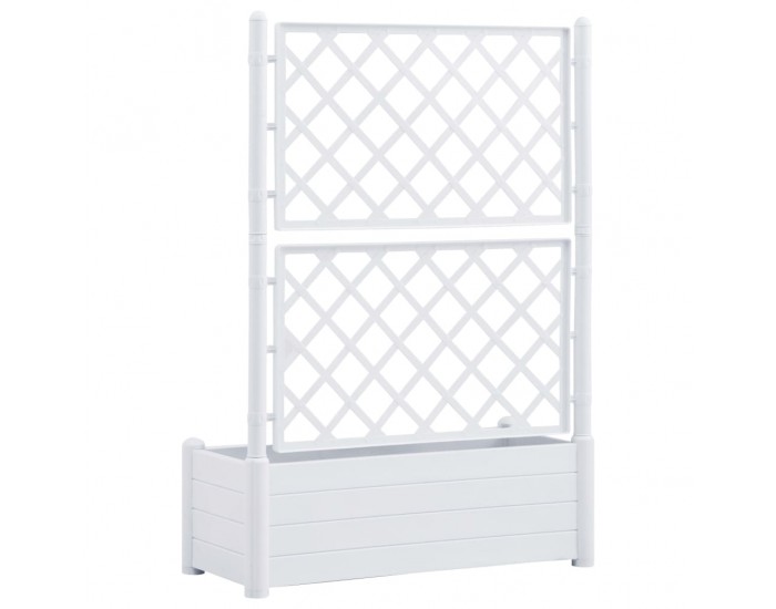 Sonata Градински сандък с пергола, 100x43x142 см, РР, бял