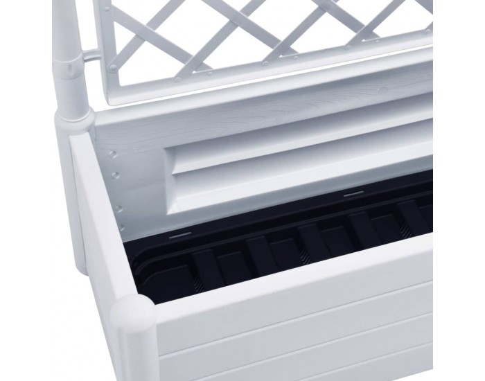 Sonata Градински сандък с пергола, 100x43x142 см, РР, бял