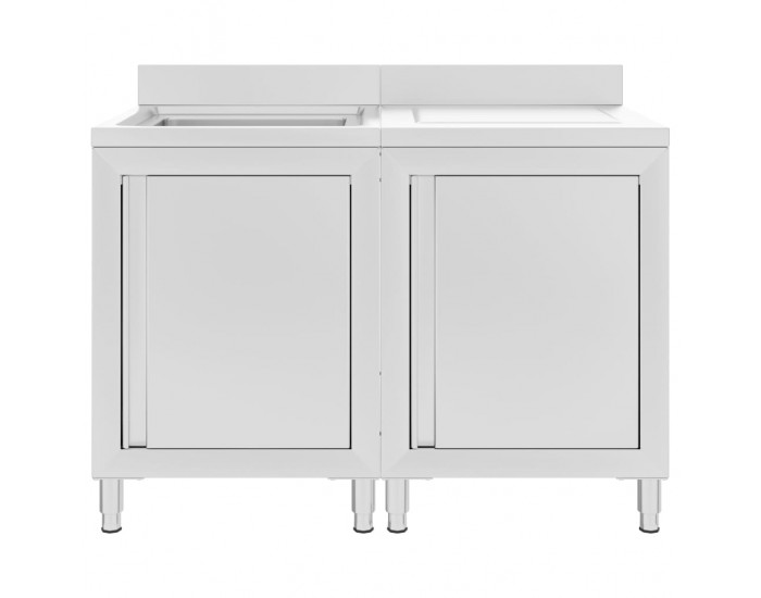Sonata Търговски кухненски шкаф за мивка, инокс, 120x60x96 см