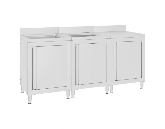 Sonata Търговски кухненски шкаф за мивка, 180x60x96 см, инокс