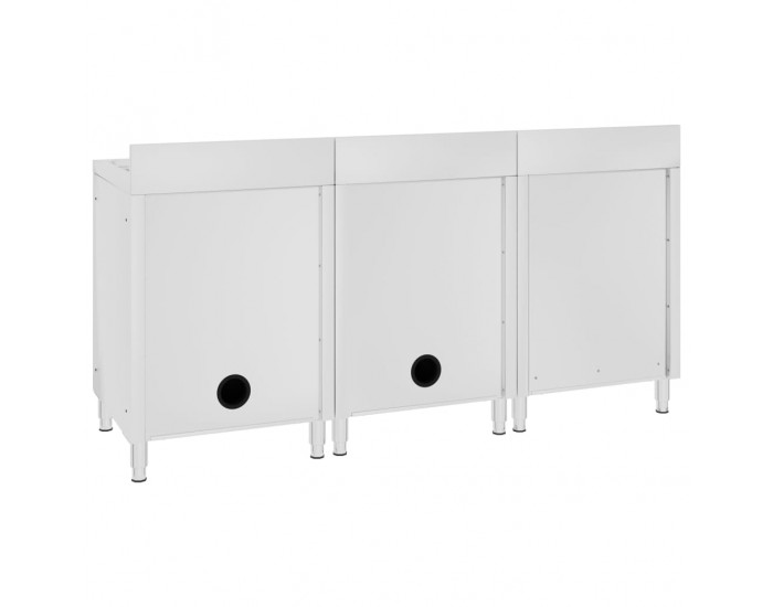 Sonata Търговски кухненски шкаф за мивка, 180x60x96 см, инокс