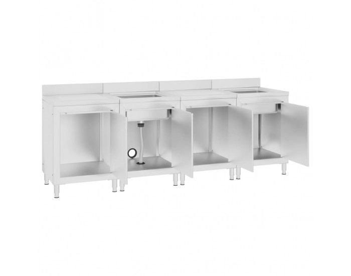 Sonata Търговски кухненски шкаф за мивка, 240x60x96 см, инокс Sonata Търговски кухненски шкаф за мивка, 240x60x96 см, инокс