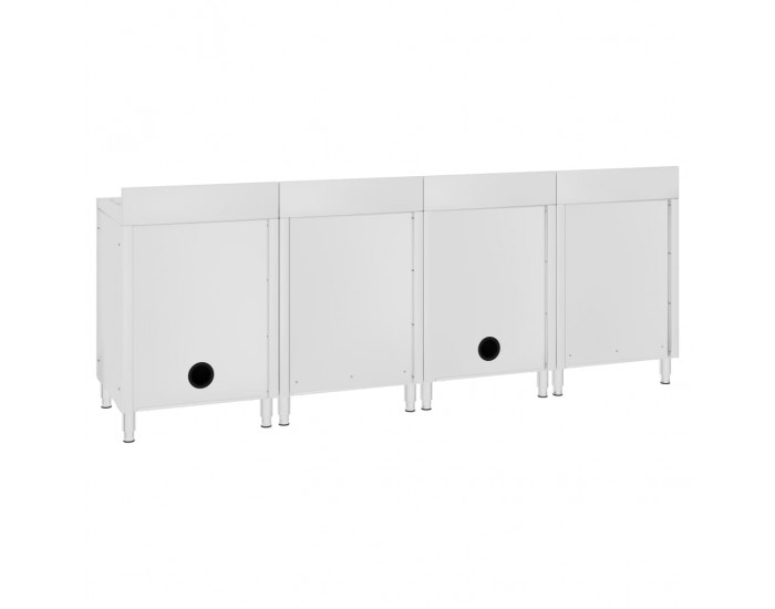 Sonata Търговски кухненски шкаф за мивка, 240x60x96 см, инокс
