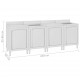 Sonata Търговски кухненски шкаф за мивка, 240x60x96 см, инокс