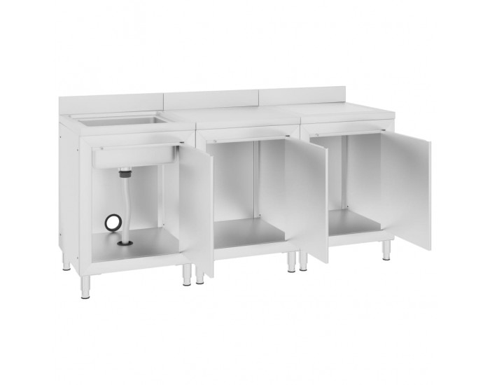 Sonata Търговски кухненски шкаф за мивка, 180x60x96 см, инокс Sonata Търговски кухненски шкаф за мивка, 180x60x96 см, инокс