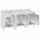 Sonata Търговски кухненски шкаф за мивка, 180x60x96 см, инокс
