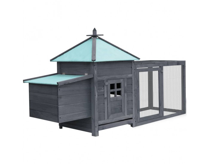 Sonata Птичарник с места за гнездене, сив, 193x68x104 см, масивен чам