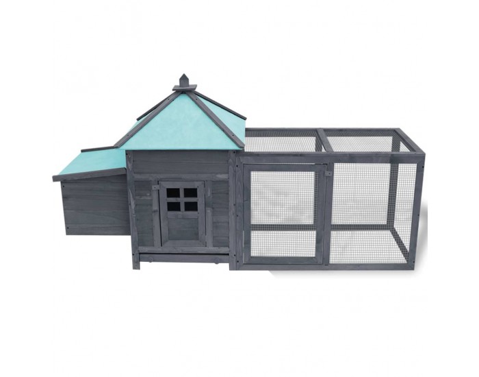 Sonata Птичарник с места за гнездене, сив, 193x68x104 см, масивен чам