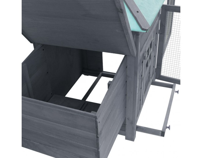 Sonata Птичарник с места за гнездене, сив, 193x68x104 см, масивен чам