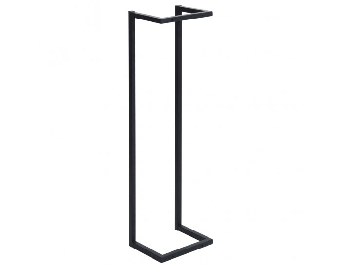 Sonata Поставка за кърпи, черна, 25x20x95 см, желязо