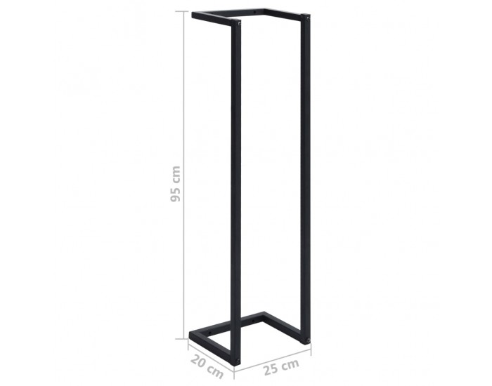 Sonata Поставка за кърпи, черна, 25x20x95 см, желязо