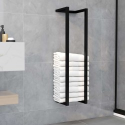 Sonata Поставка за кърпи, черна, 25x20x95 см, желязо - Продукти за баня и WC