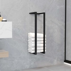Sonata Поставка за кърпи, черна, 12,5x12,5x60 см, желязо - Продукти за баня и WC