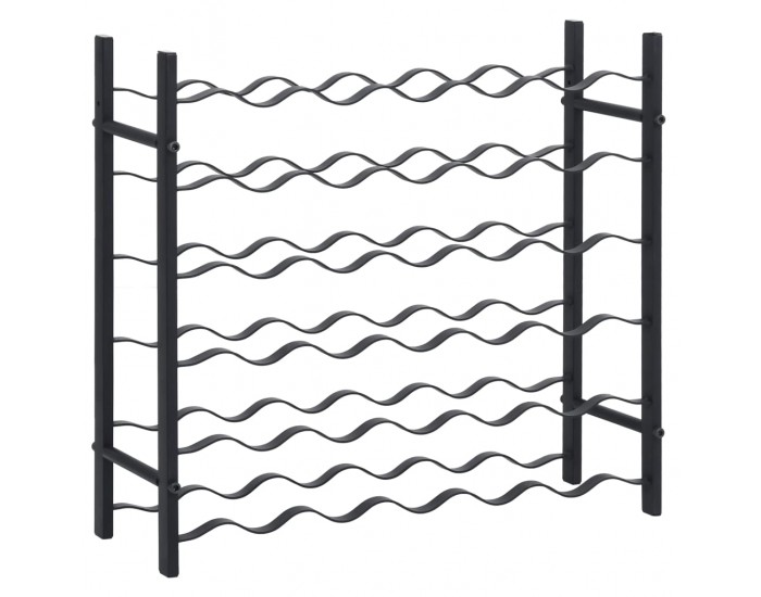 Sonata Стойка за вино за 36 бутилки, черна, желязна
