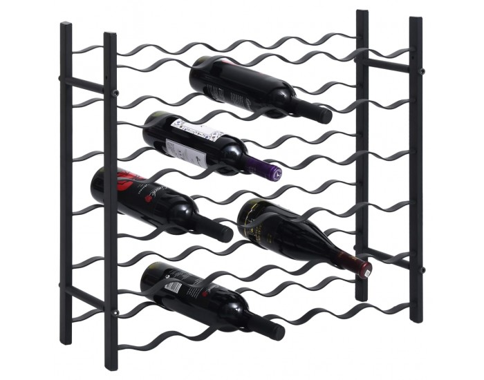 Sonata Стойка за вино за 36 бутилки, черна, желязна