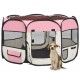 Sonata Сгъваема кучешка кошара с чанта за носене розова 110x110x58 см