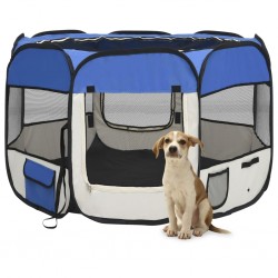 Sonata Сгъваема кучешка кошара с чанта за носене, синя, 90x90x58 см - Домашни любимци