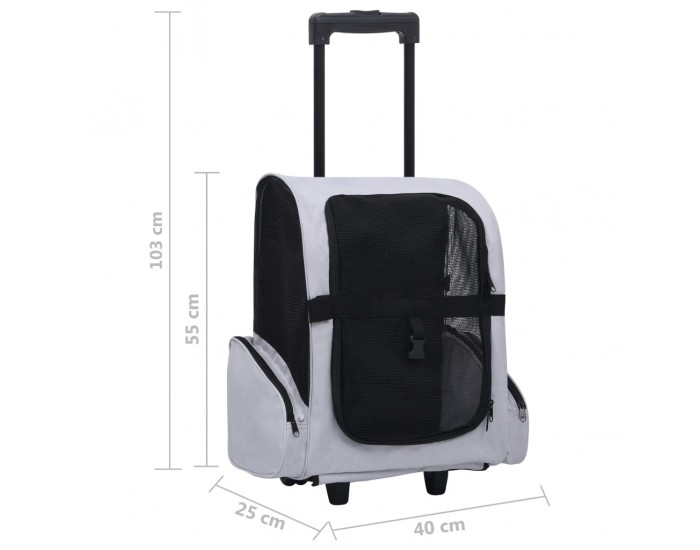 Sonata Сгъваема мултифункционална количка за домашни любимци, сива