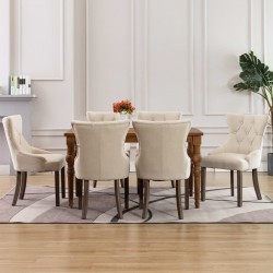 Sonata Трапезни столове, 6 бр, бежови, текстил - Трапезни столове