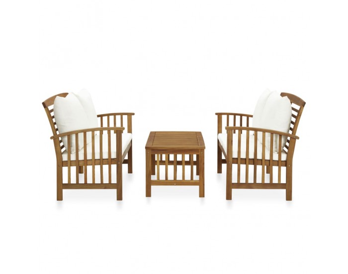 Sonata Градински комплект с възглавници, 3 части, акациево дърво масив