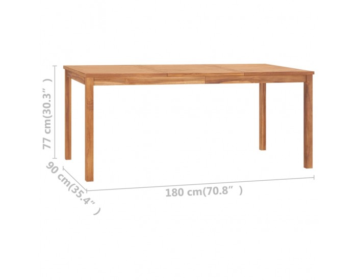 Sonata Градинска трапезна маса, 180x90x77 cм, тиково дърво масив