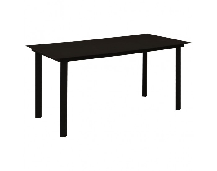 Sonata Градински трапезен комплект 5 части памучно въже стомана черен Sonata Градински трапезен комплект 5 части памучно въже стомана черен