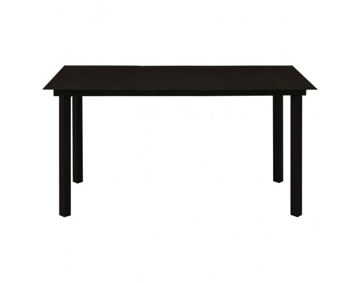 Sonata Градински трапезен комплект 5 части памучно въже стомана черен Sonata Градински трапезен комплект 5 части памучно въже стомана черен