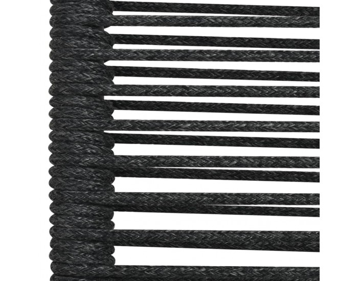 Sonata Градински трапезен комплект 7 части памучно въже стомана черен