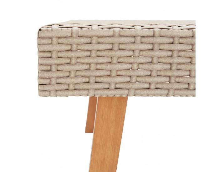 Sonata Градински лаундж комплект с възглавници 2 части бежов полиратан