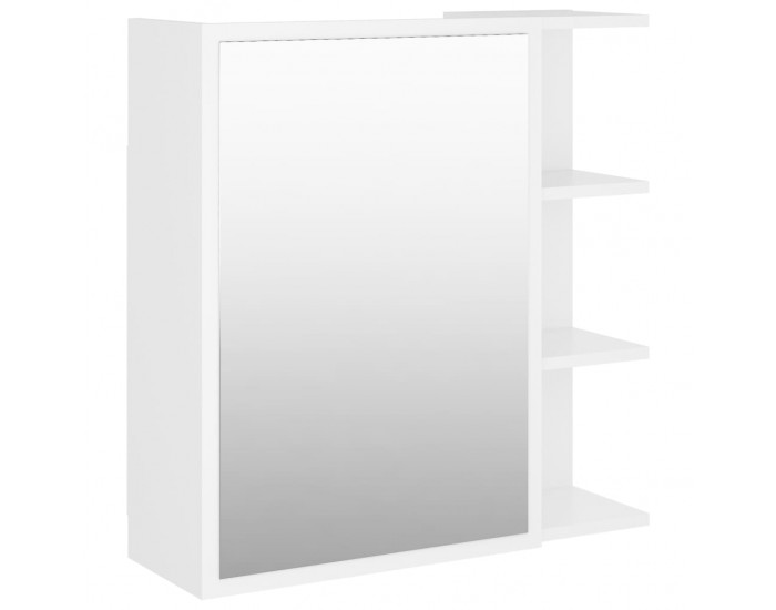 Sonata Шкаф за баня с огледало, бял, 62,5x20,5x64 см, ПДЧ