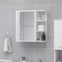 Sonata Шкаф за баня с огледало, бял, 62,5x20,5x64 см, ПДЧ - Баня