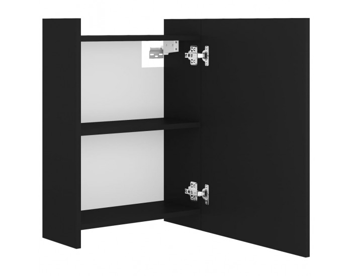 Sonata Шкаф за баня с огледало, черен, 62,5x20,5x64 см, ПДЧ