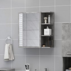 Sonata Шкаф за баня с огледало, бетонно сив, 62,5x20,5x64 см, ПДЧ - Шкафове за баня