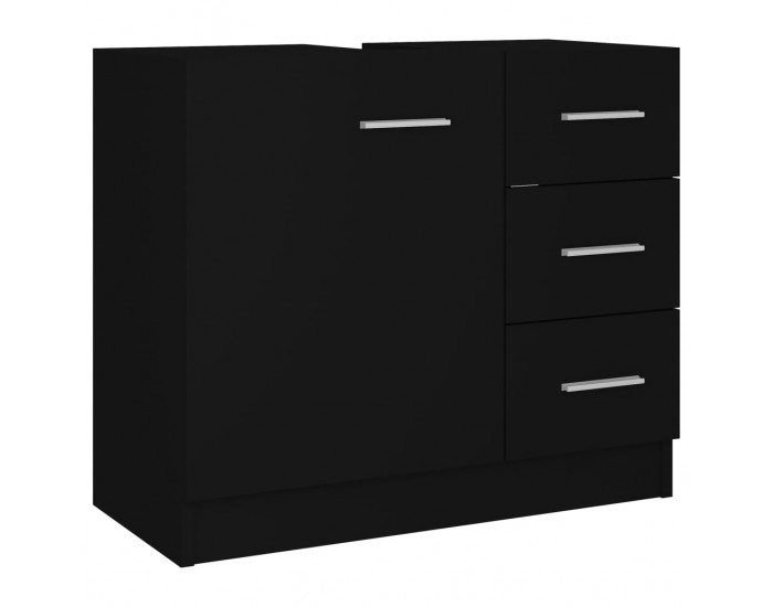 Sonata Долен шкаф за мивка, черен, 63x30x54 см, ПДЧ
