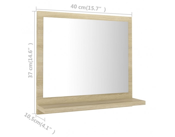 Sonata Огледало за баня, дъб сонома, 40x10,5x37 см, ПДЧ
