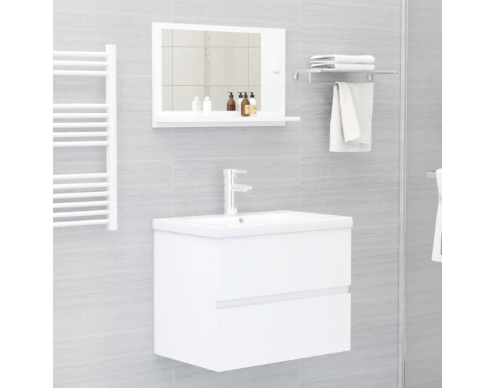 Sonata Огледало за баня, бяло, 60x10,5x37 см, ПДЧ