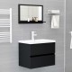 Sonata Огледало за баня, черно, 60x10,5x37 см, ПДЧ