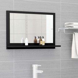Sonata Огледало за баня, черно, 60x10,5x37 см, ПДЧ - Шкафове за баня