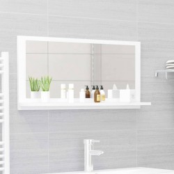 Sonata Огледало за баня, бяло, 80x10,5x37 см, ПДЧ - Шкафове за баня