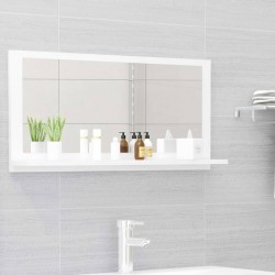 Sonata Огледало за баня, бял гланц, 80x10,5x37 см, ПДЧ - Шкафове за баня