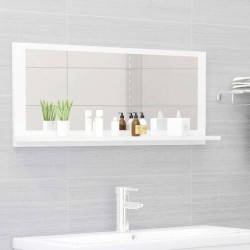 Sonata Огледало за баня, бял гланц, 90x10,5x37 см, ПДЧ - Шкафове за баня