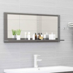 Sonata Огледало за баня, сив гланц, 90x10,5x37 см, ПДЧ - Шкафове за баня