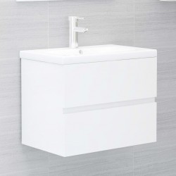 Sonata Долен шкаф за мивка, бял гланц, 60x38,5x45 см, ПДЧ - Баня