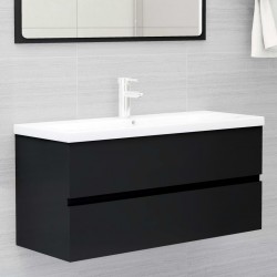 Sonata Долен шкаф за мивка, черен, 100x38,5x45 см, ПДЧ - Баня